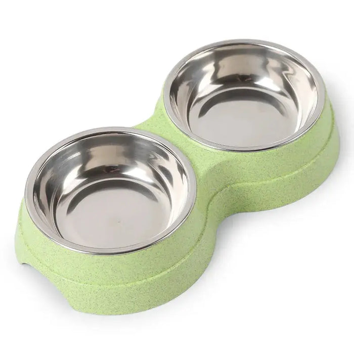 Double Pet Food Bowl Stainless Steel Drinkware