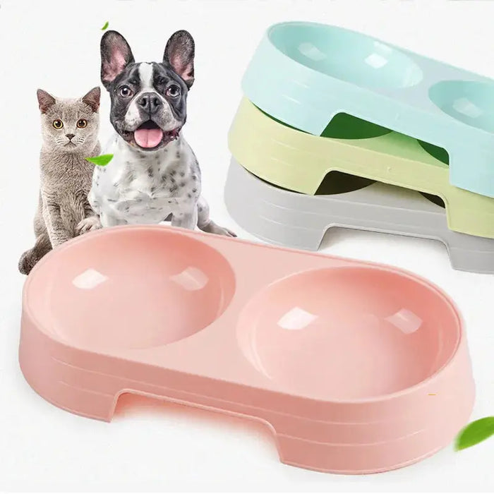 Double Pet Food Bowl Stainless Steel Drinkware