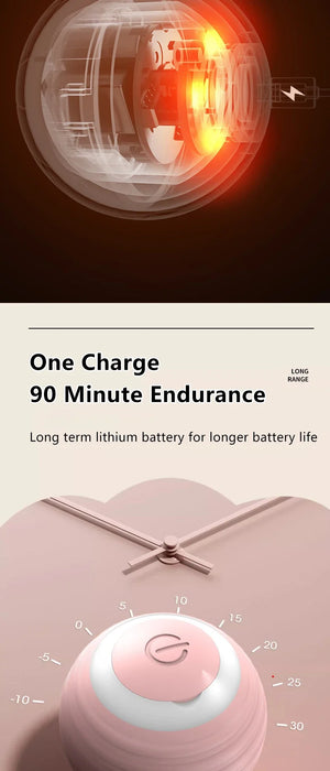 One charge provides 90 minutes of continuous play. Long-lasting lithium battery ensures extended feline entertainment sessions.