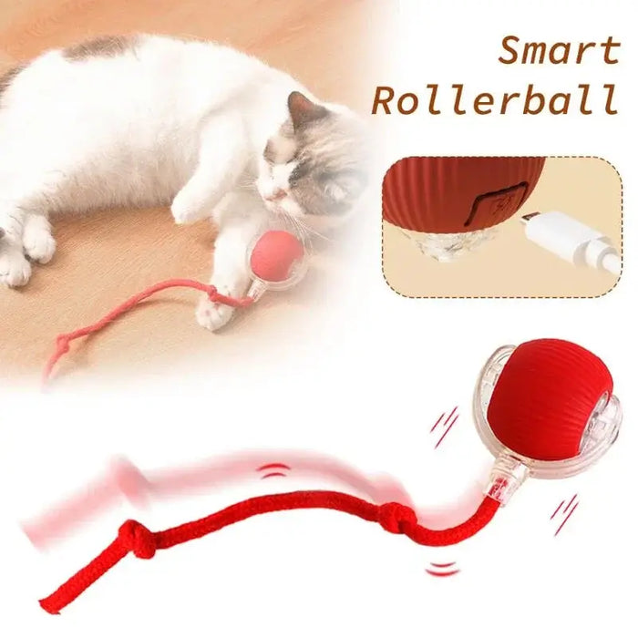 Cats Toy Automatic Rolling Fake Tail Ball